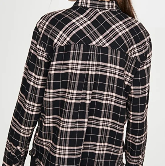 NWT Rails Leo Button down In Onyx Peach - Picture 5 of 13